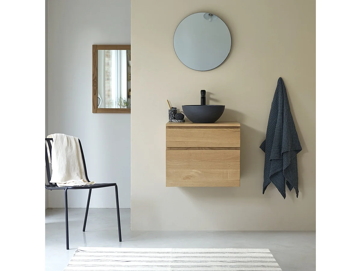 Mobile per il bagno in rovere massello Jacob da 60 cm