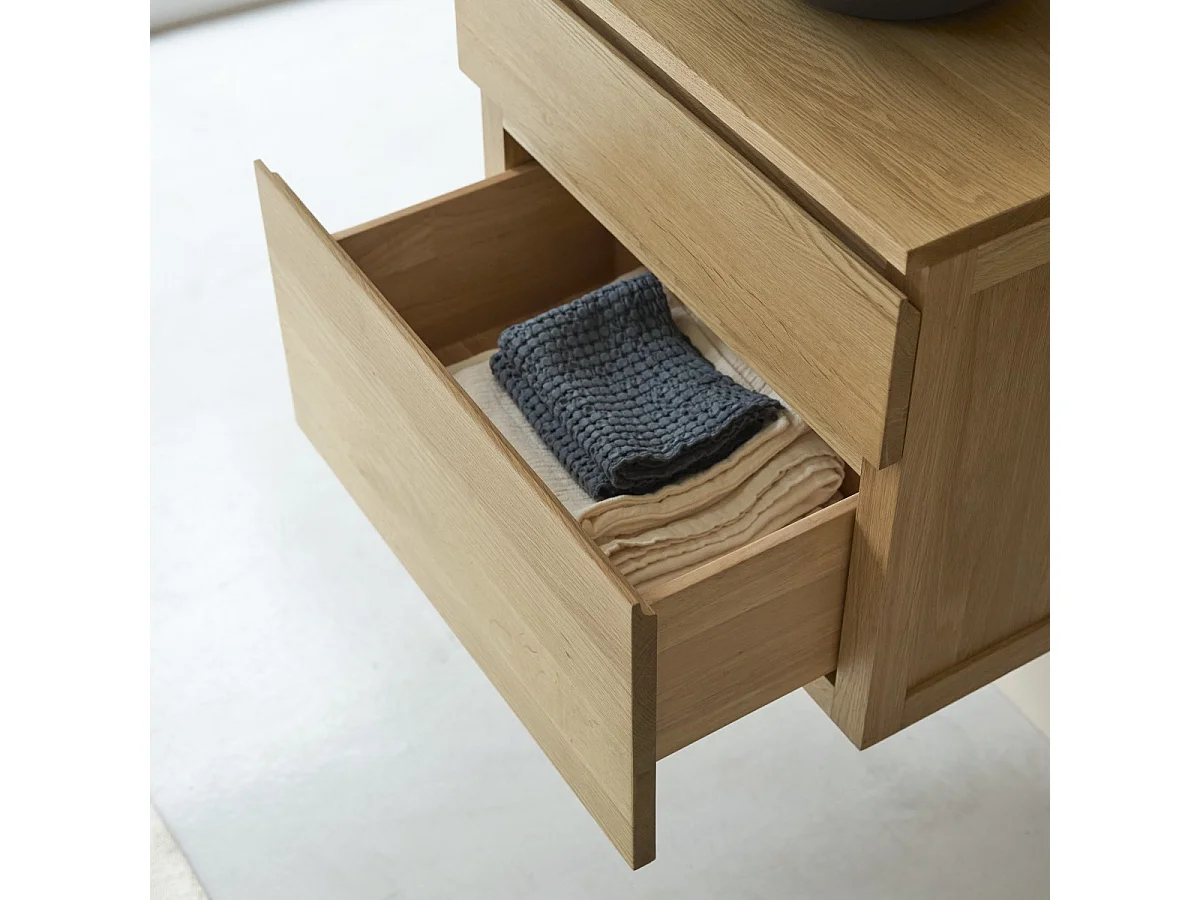 Mobile per il bagno in rovere massello Jacob da 60 cm