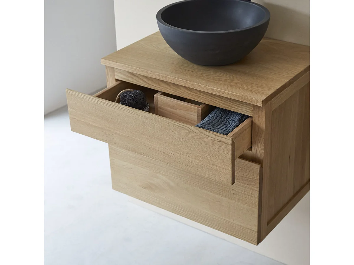 Mobile per il bagno in rovere massello Jacob da 60 cm