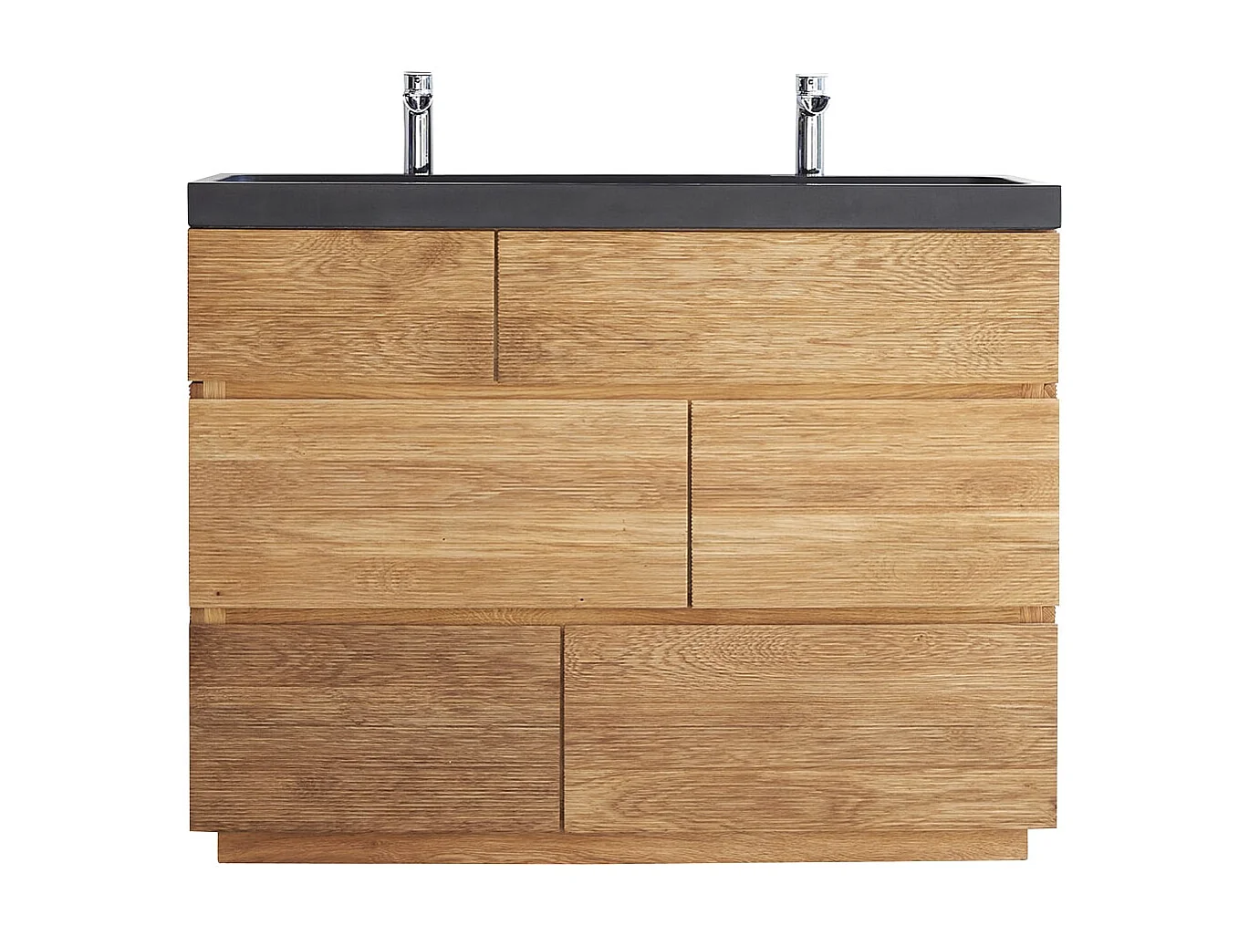 Mobili da bagno in quercia con lavabi in pietra lavica Karl 120