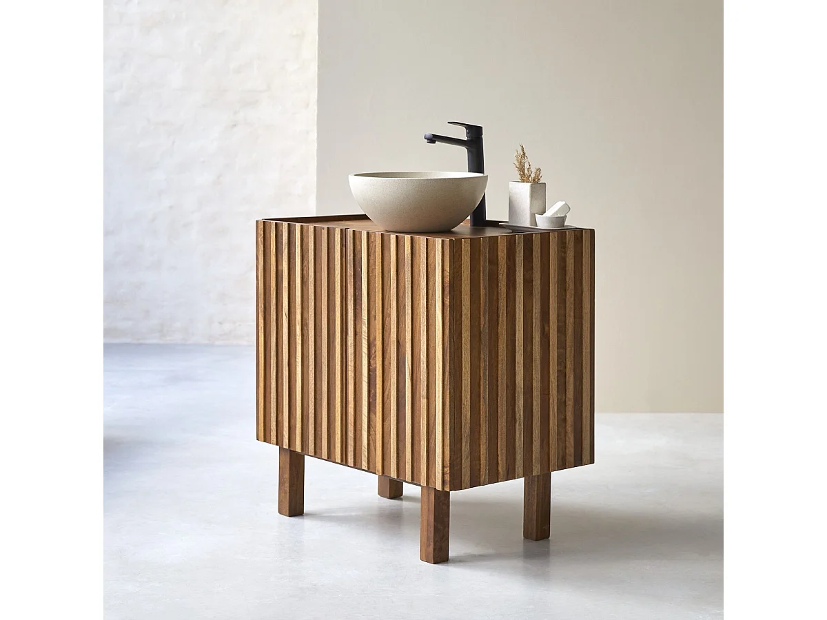 Mobile per il bagno Milo in legno di mango da 80 cm