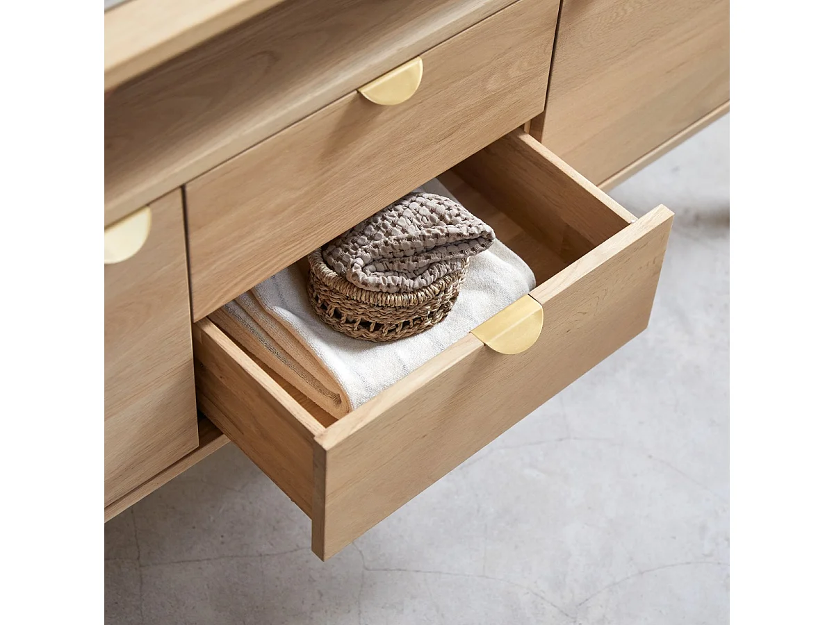 Waschbeckenunterschrank aus Eichenholz 140 Pola