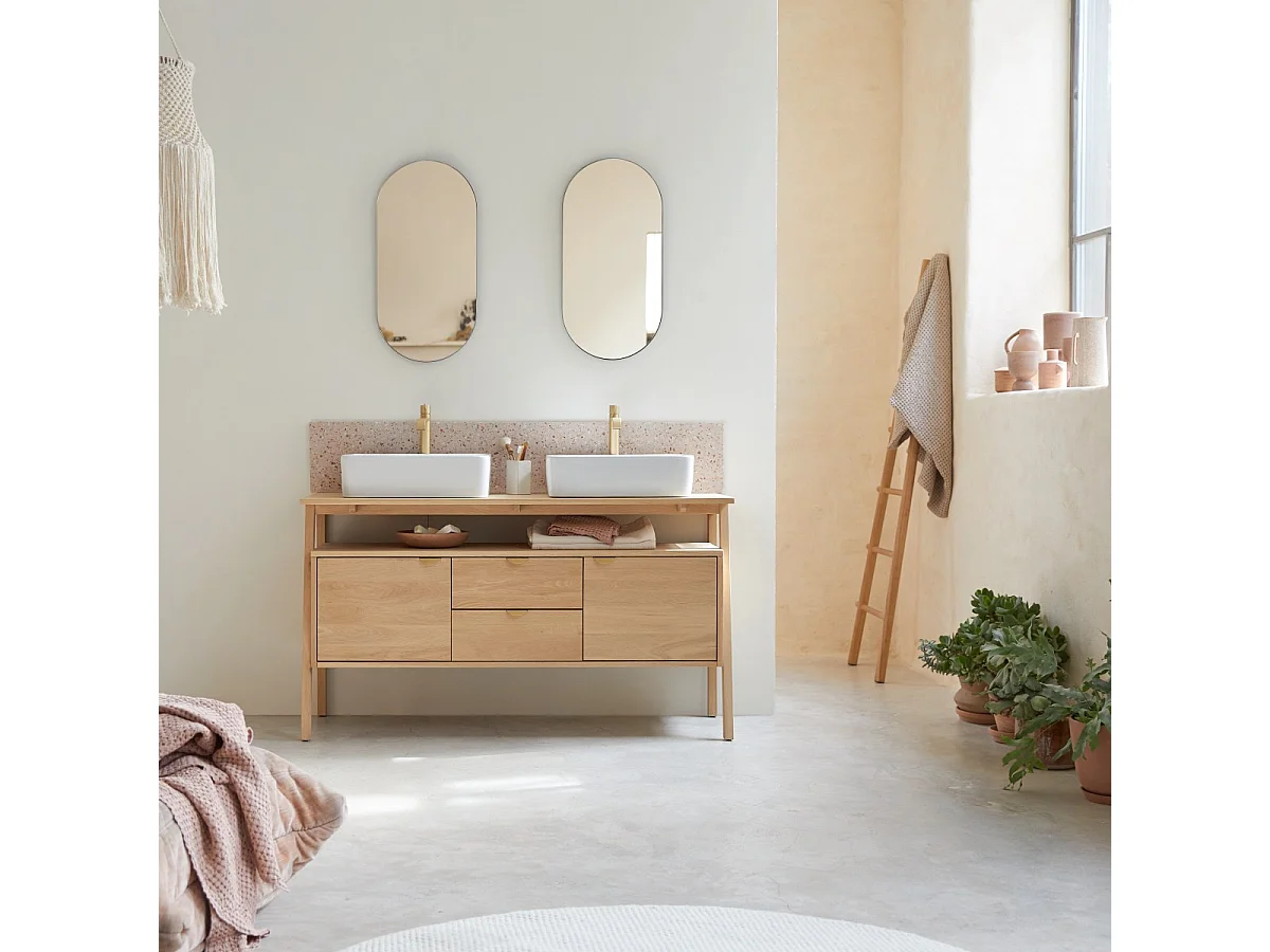 Waschbeckenunterschrank aus Eichenholz 140 Pola