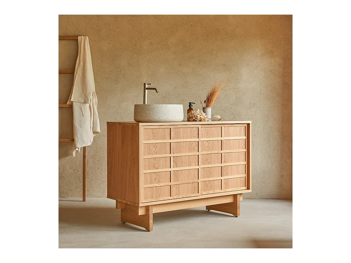 Meuble sous vasque en bois de chêne 115 Miu