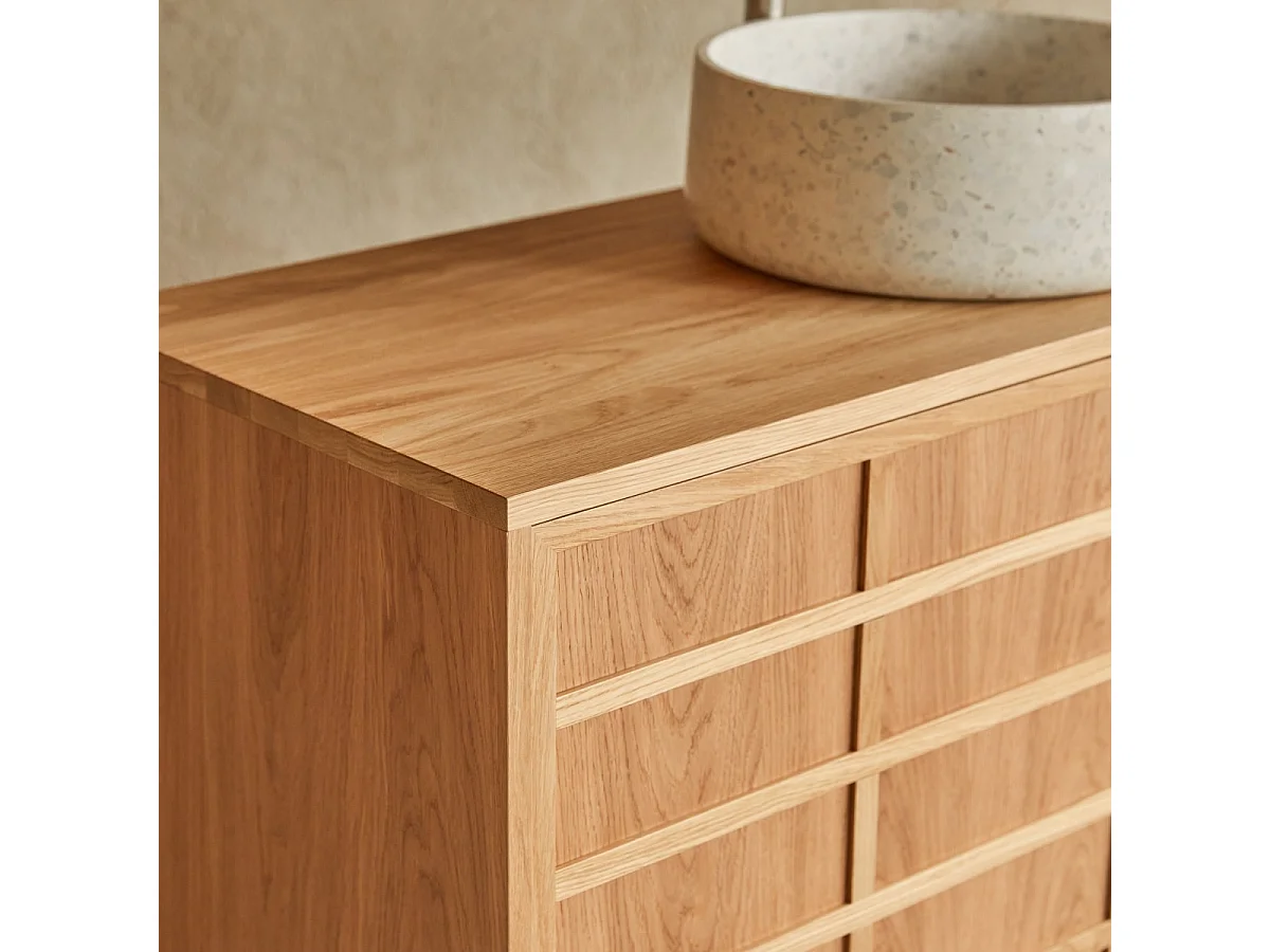 Meuble sous vasque en bois de chêne 115 Miu