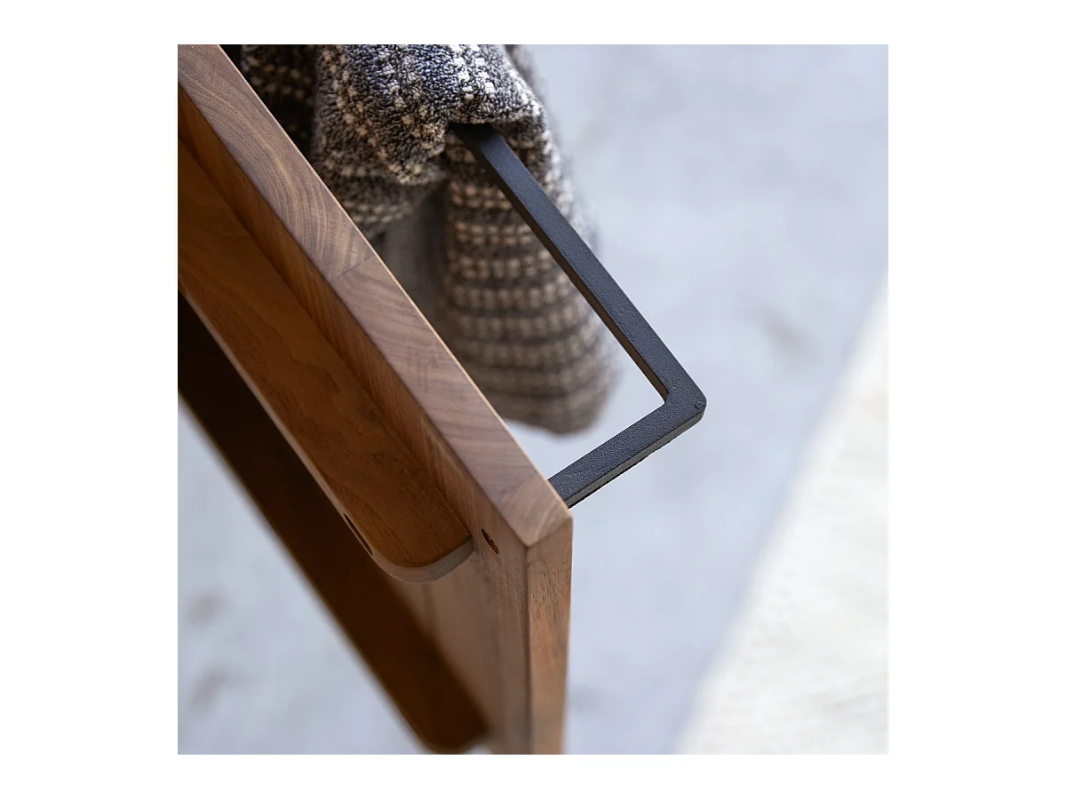 Hängendes Handwaschbecken Stelle aus Nussbaum und cremefarbenem Marmor