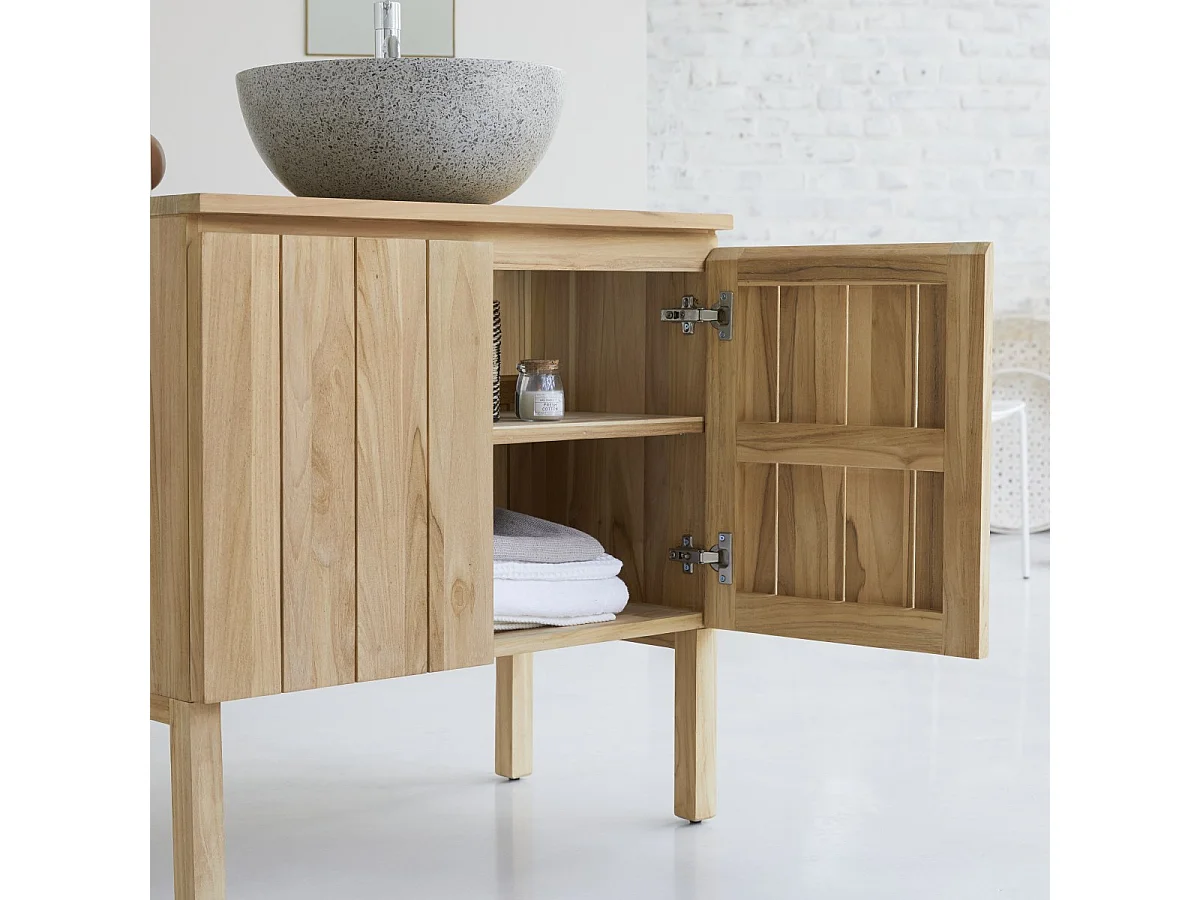 Meuble sous vasque en bois de teck 80 Jill
