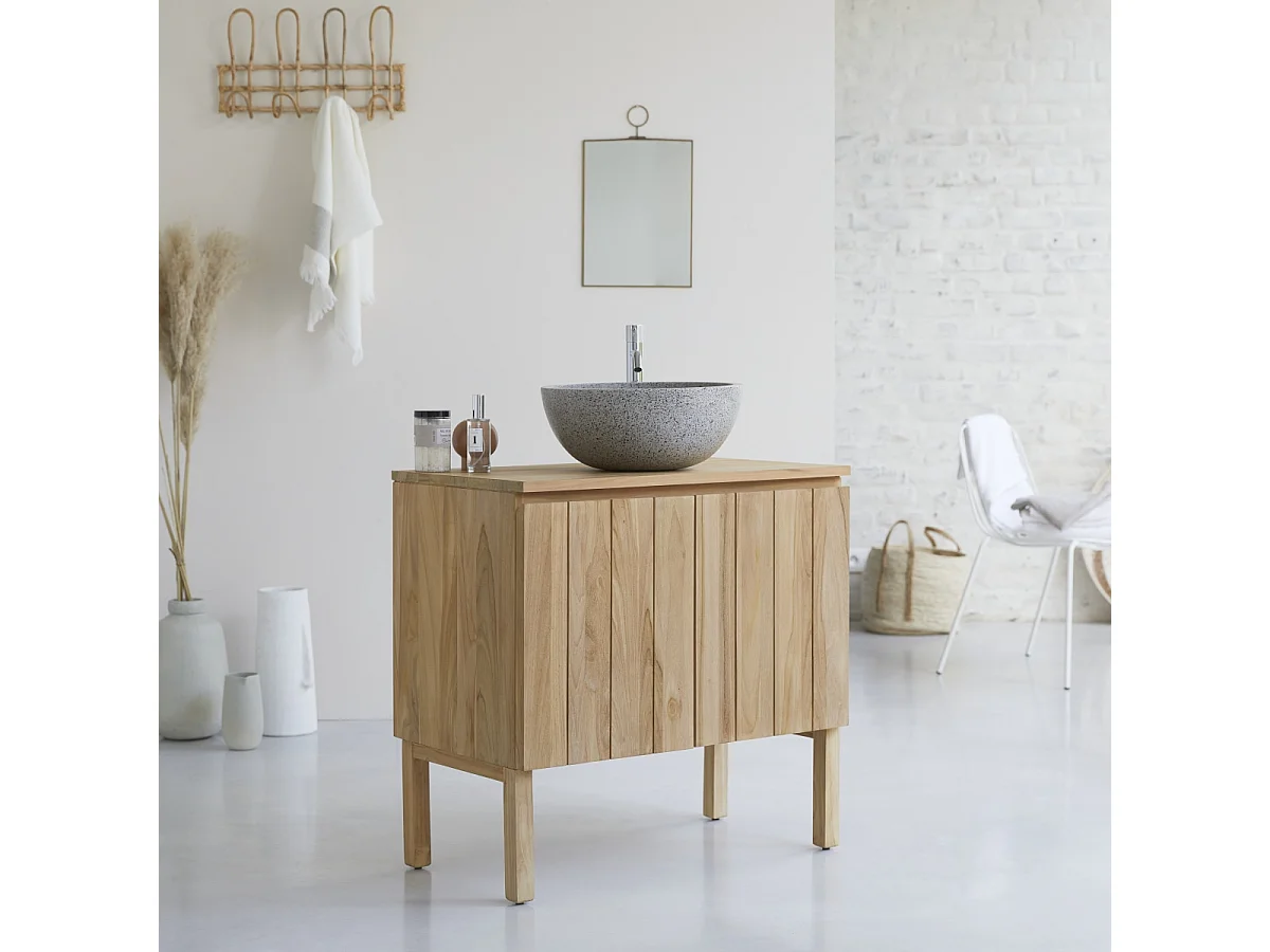 Meuble sous vasque en bois de teck 80 Jill