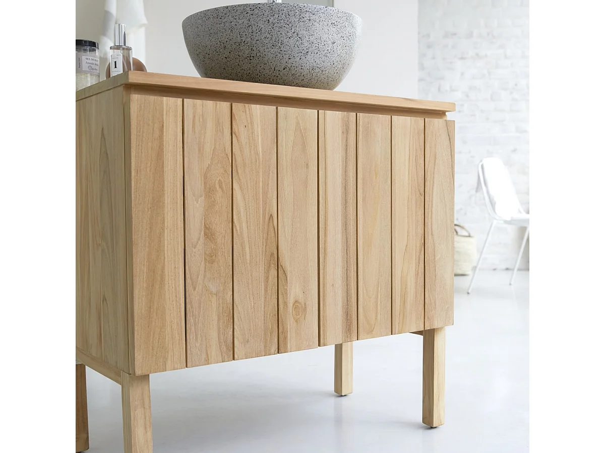 Meuble sous vasque en bois de teck 80 Jill