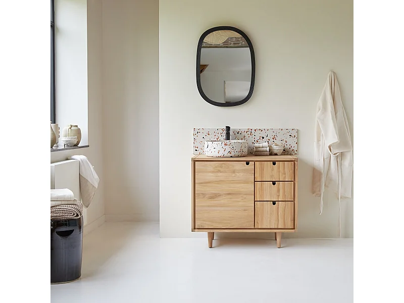 Waschbeckenunterschrank aus Teakholz 95 Jonàk