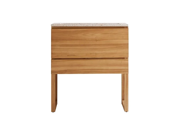 Mobile per il Bagno in legno di teak massello e battuto di terrazzo premium Pink 80 Edgar