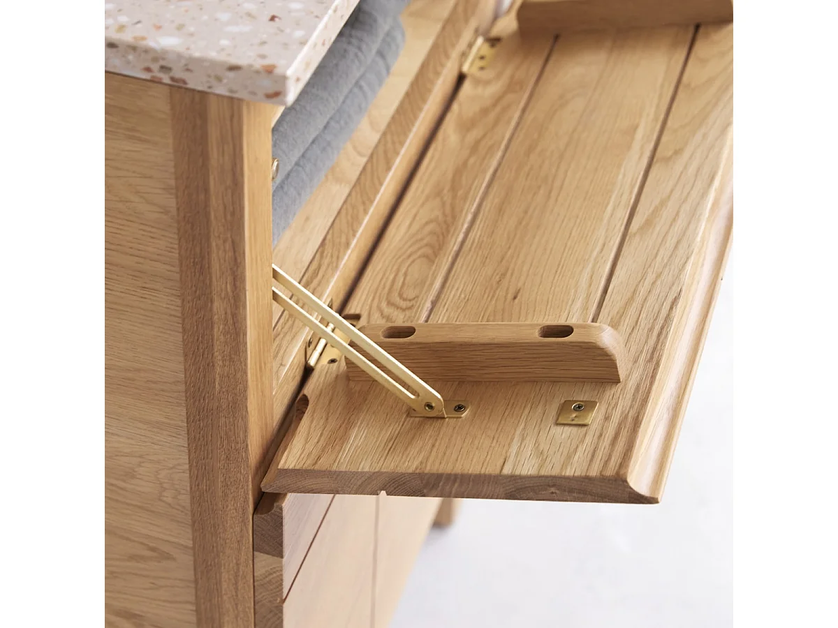 Badezimmermöbel Easy aus Eichenholz und Premium-Terrazzo Pink 60