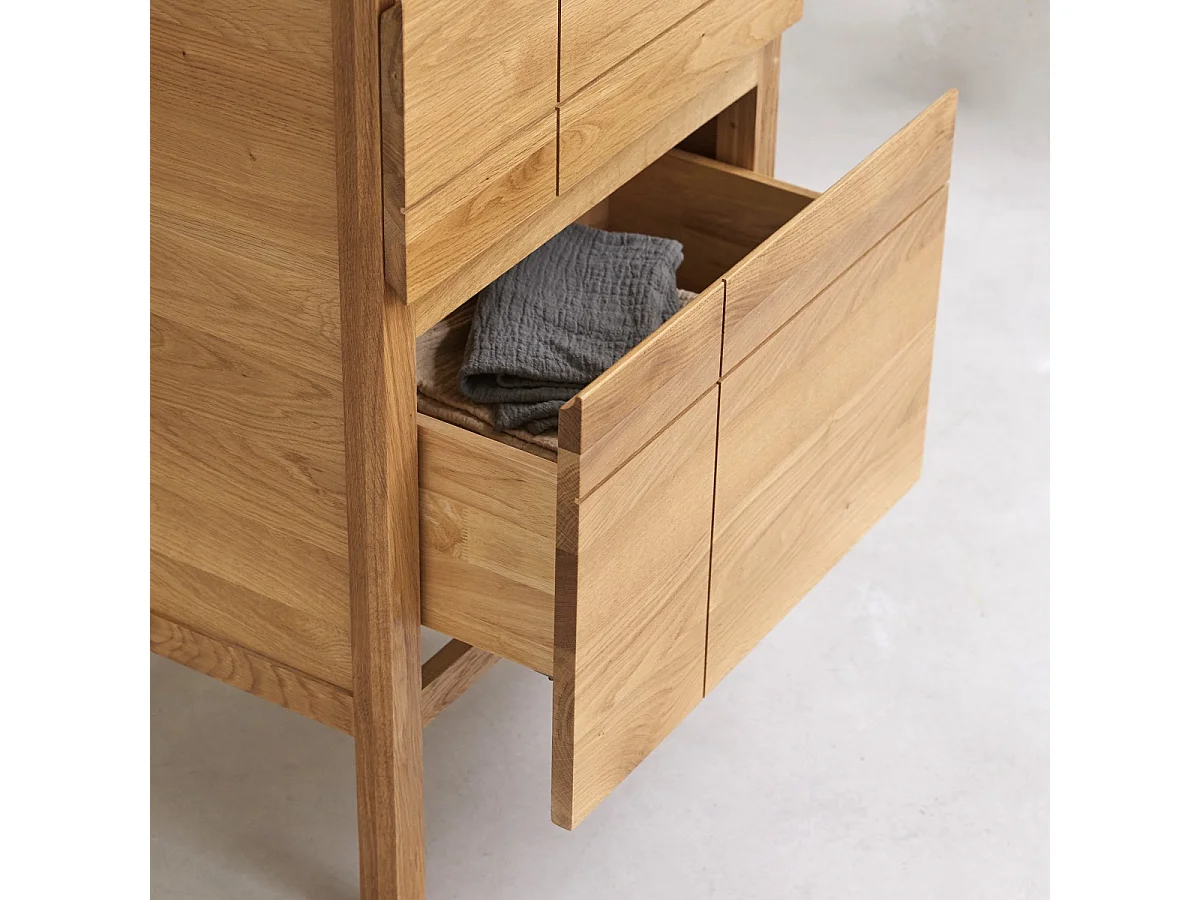 Badezimmermöbel Easy aus Eichenholz und Premium-Terrazzo Pink 60