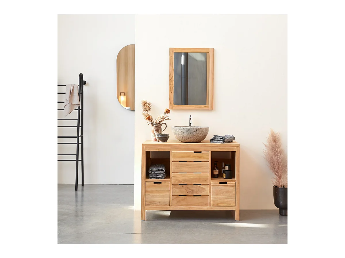 Meuble Salle de bain en en bois de teck 100 Serena