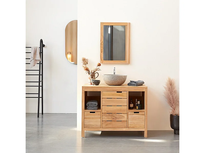 Mobili da bagno sottolavandino in legno teak tek teck 100cm Tikamoon