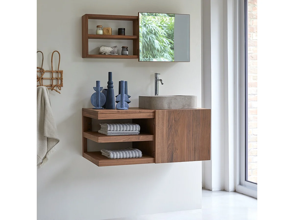 Mobile sottolavabo in legno di noce 90 Typo