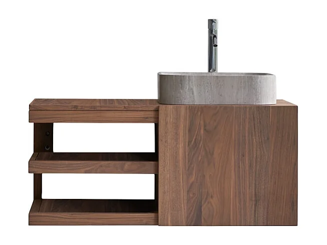 Mobile sottolavabo in legno di noce 90 Typo