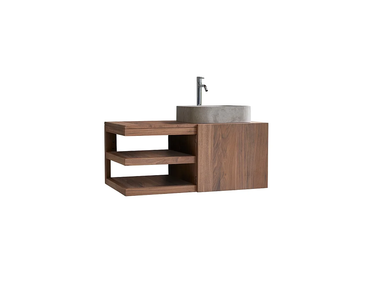 Mobile sottolavabo in legno di noce 90 Typo