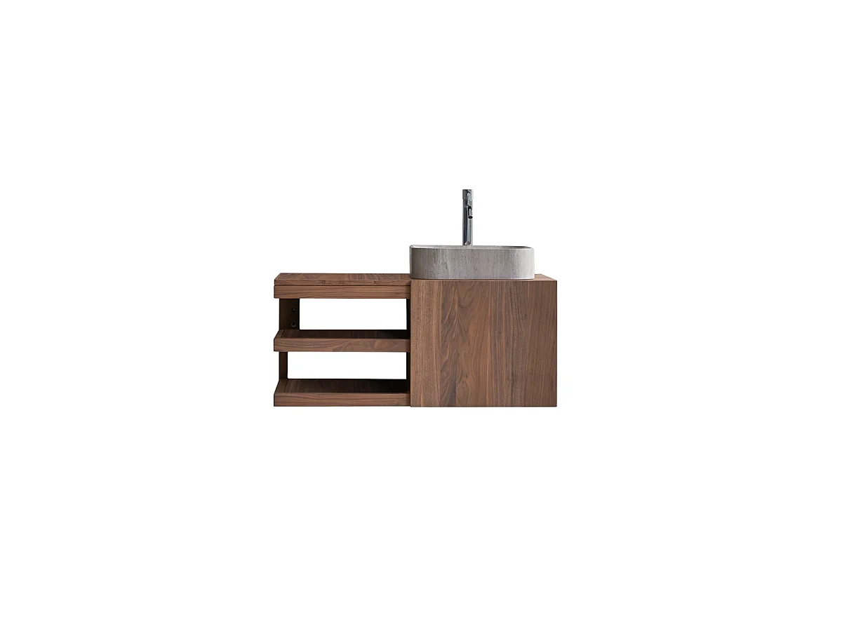 Mobile sottolavabo in legno di noce 90 Typo