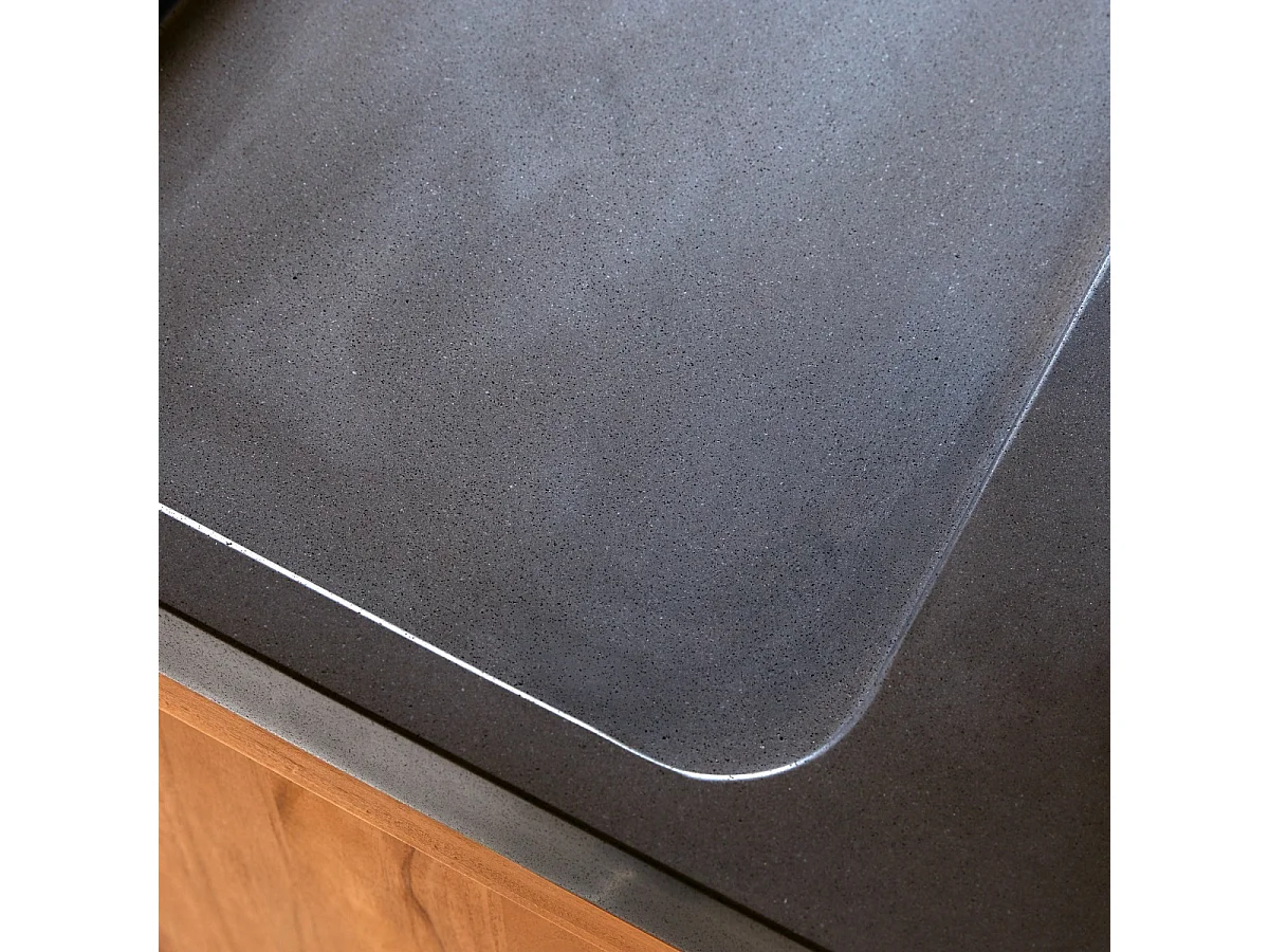 Waschtisch aus Teakholz mit Waschbecken aus Lavastein 120 Edgar