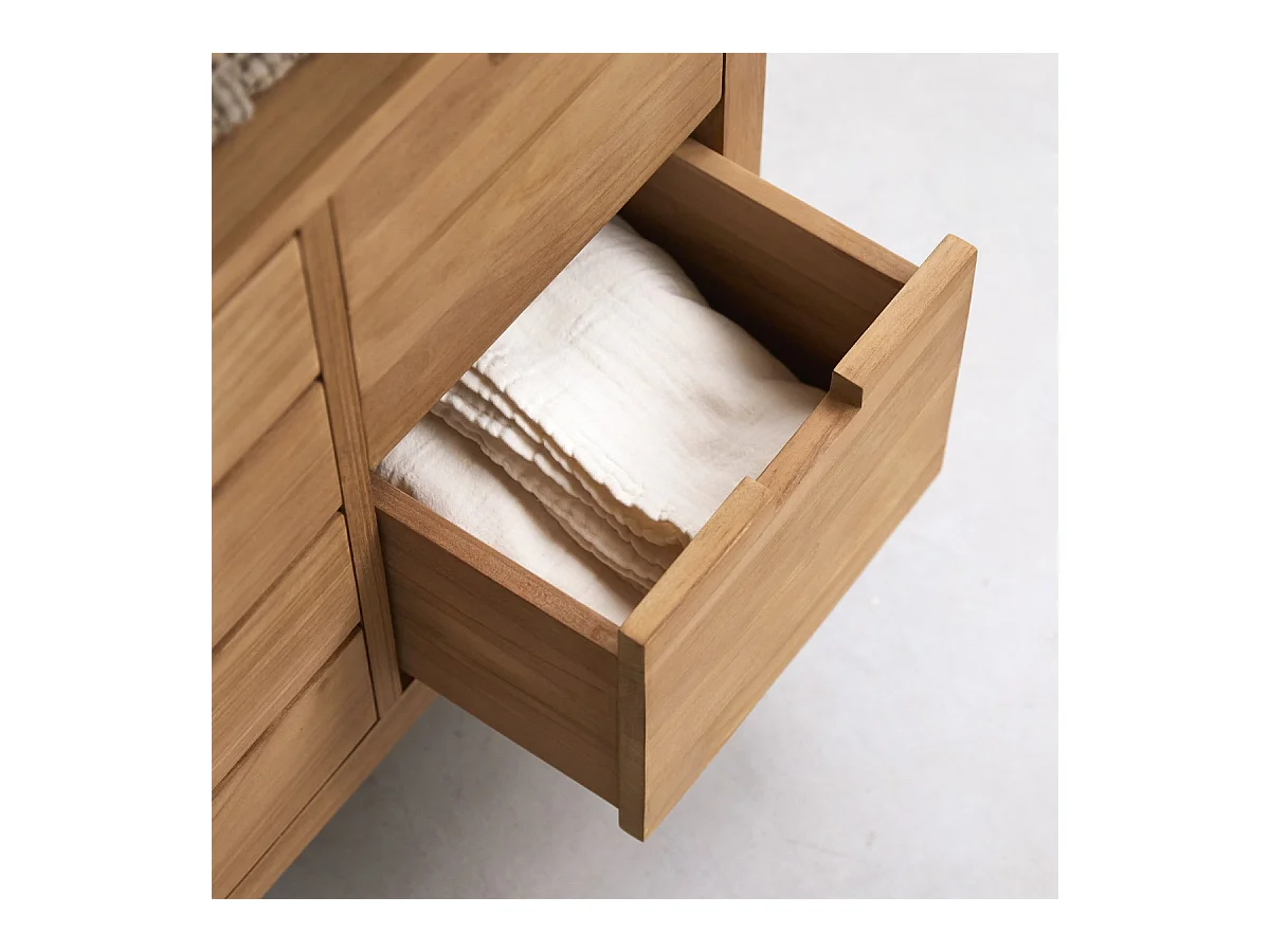 Waschtischunterschrank Serena aus massivem Teakholz 80 cm