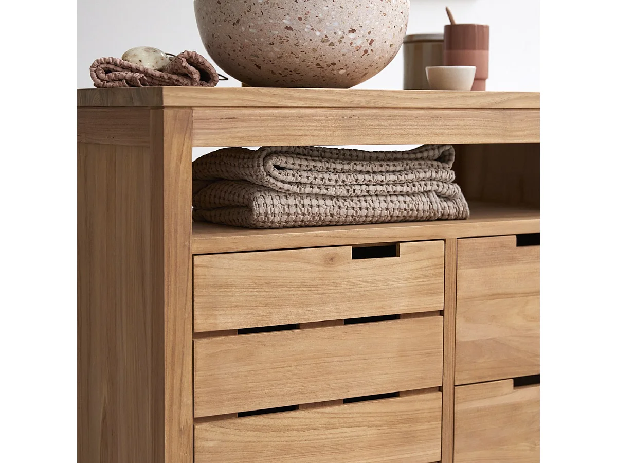 Meuble sous vasque Serena en teck massif 80 cm