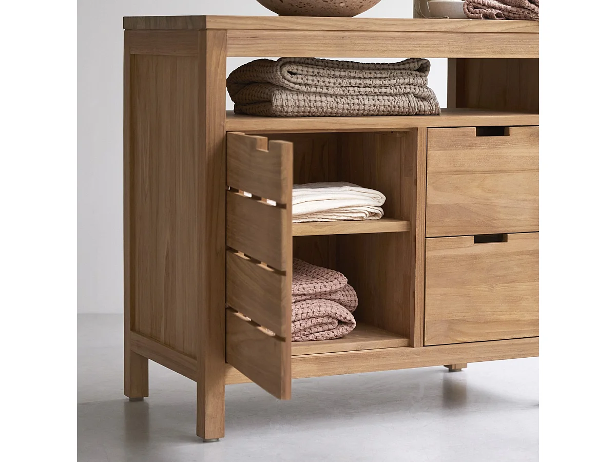 Meuble sous vasque Serena en teck massif 80 cm