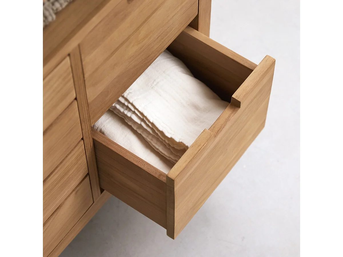 Meuble sous vasque Serena en teck massif 80 cm