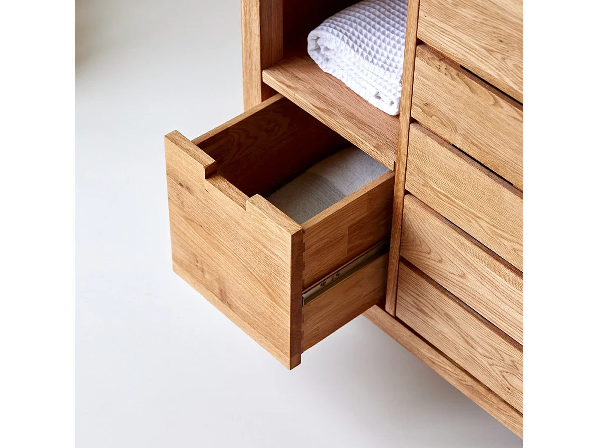 Waschtisch Waschbeckenschrank Badezimmer Unterschrank massiv Holz Eiche Badmöbel