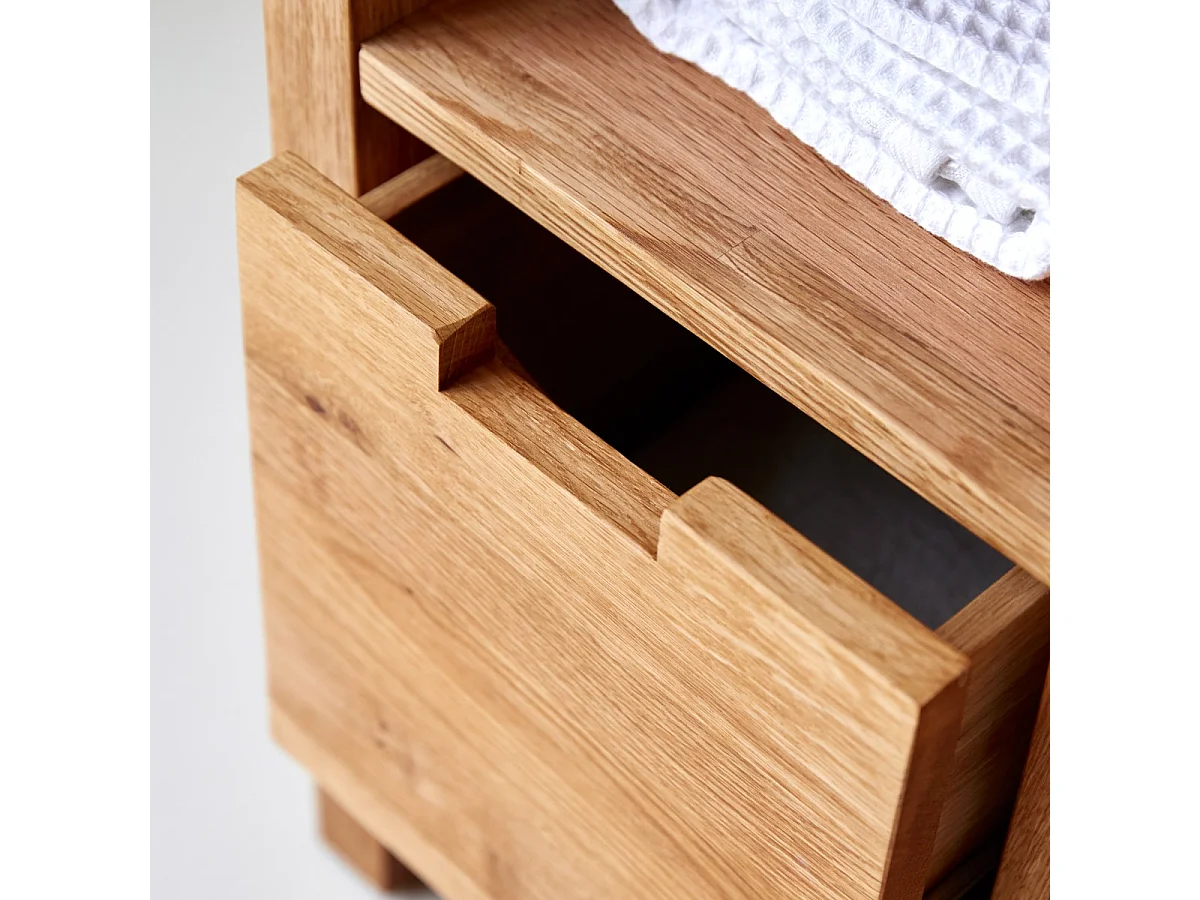 Waschtisch Waschbeckenschrank Badezimmer Unterschrank massiv Holz Eiche Badmöbel