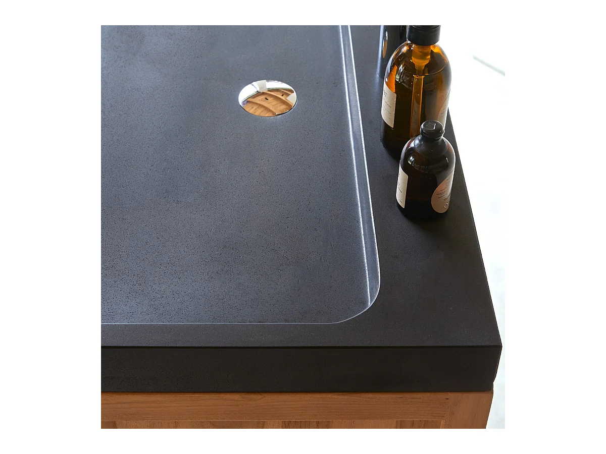 Waschtisch aus Teakholz und Lavastein 80 Edgar