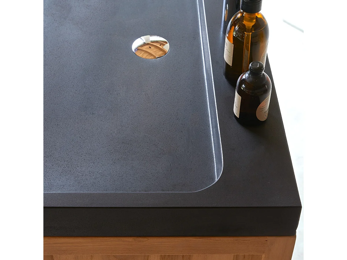 Waschtisch aus Teakholz und Lavastein 80 Edgar