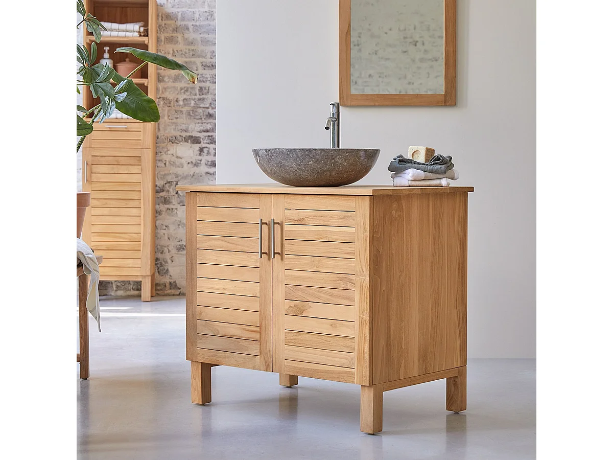 Meuble Salle de bain en bois de teck 85 Soho