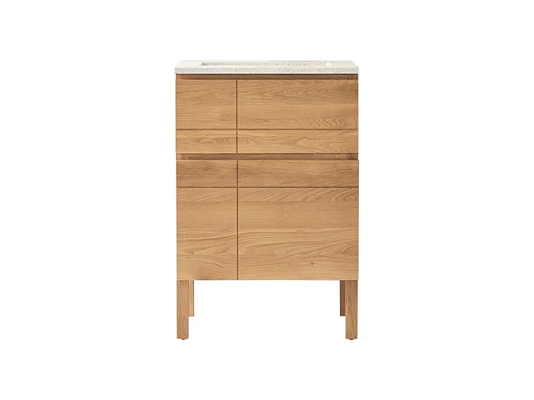 Badezimmermöbel Easy aus Eichenholz und Premium-Terrazzo Moon 60