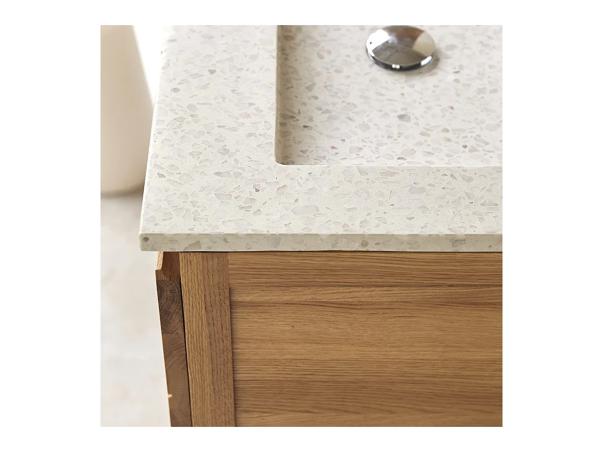 Badezimmermöbel Easy aus Eichenholz und Premium-Terrazzo Moon 60