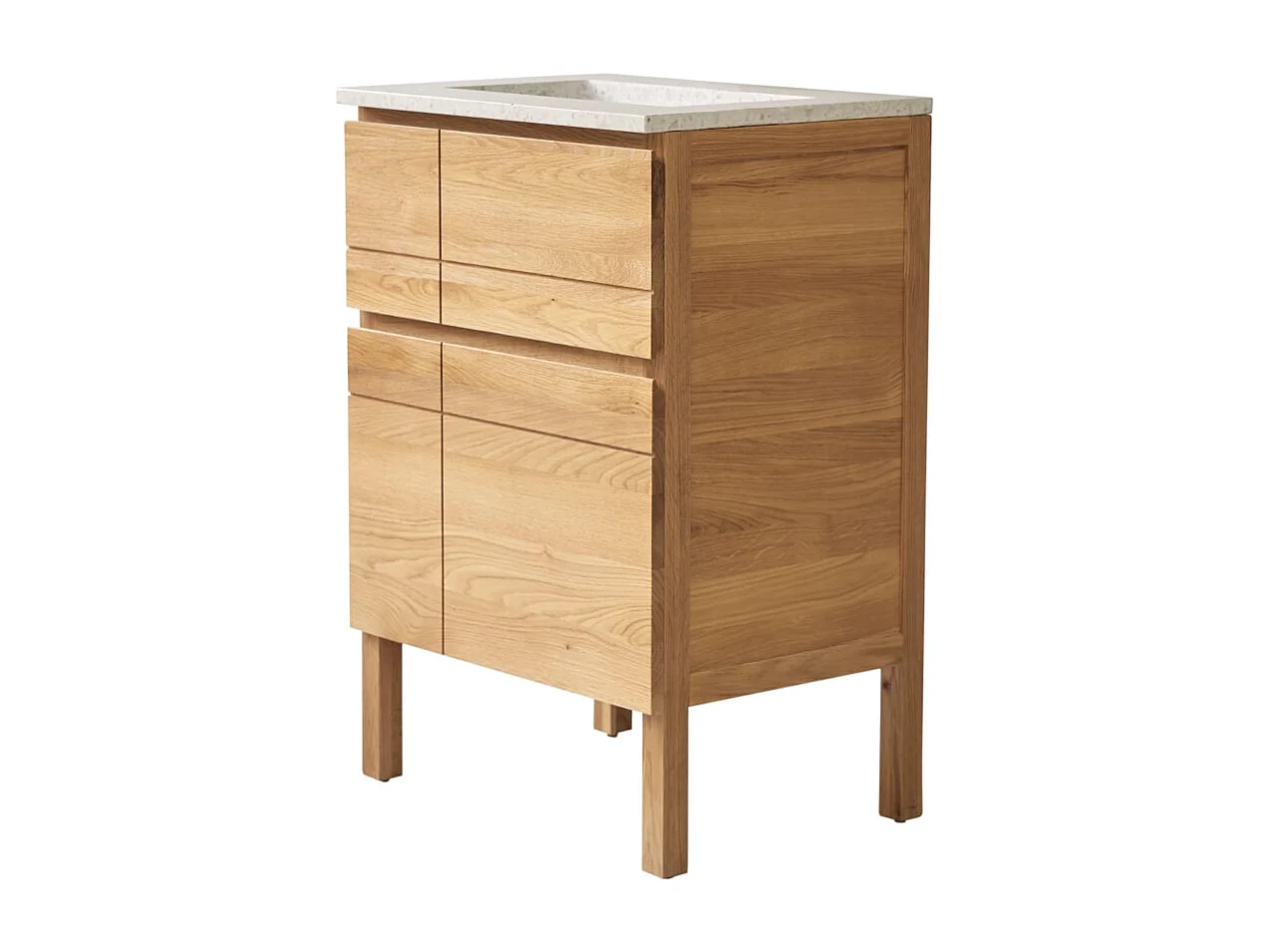 Badezimmermöbel Easy aus Eichenholz und Premium-Terrazzo Moon 60