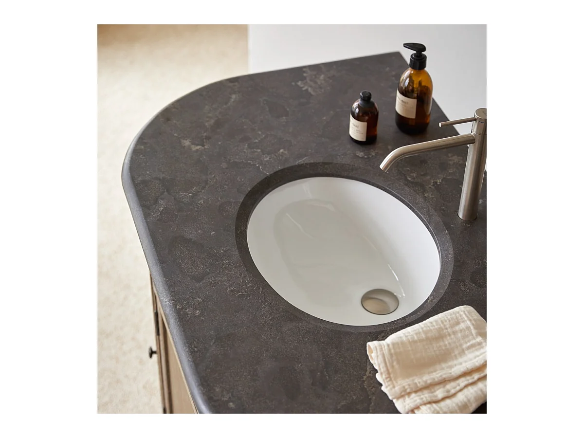 Meuble en bois de chêne avec simple vasque 110 Louise