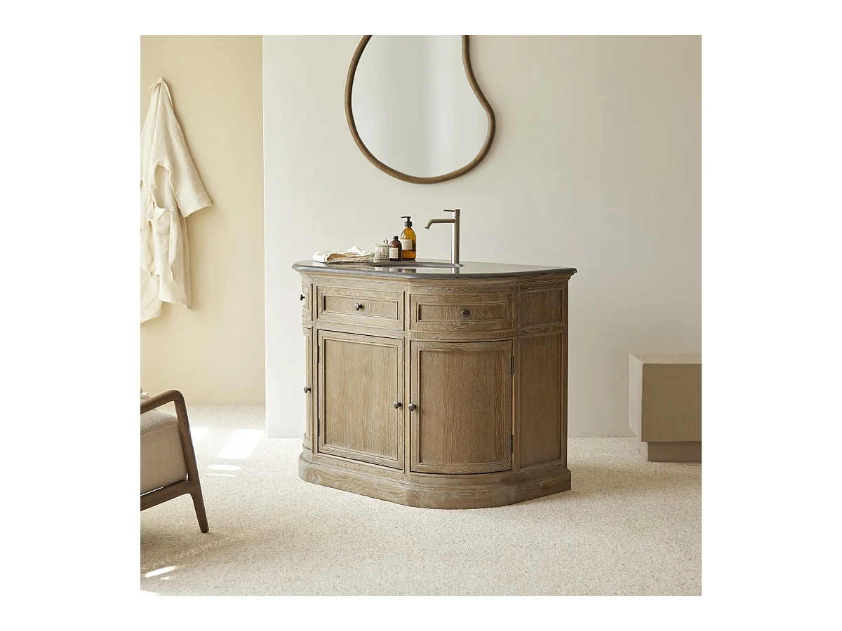 Meuble en bois de chêne avec simple vasque 110 Louise