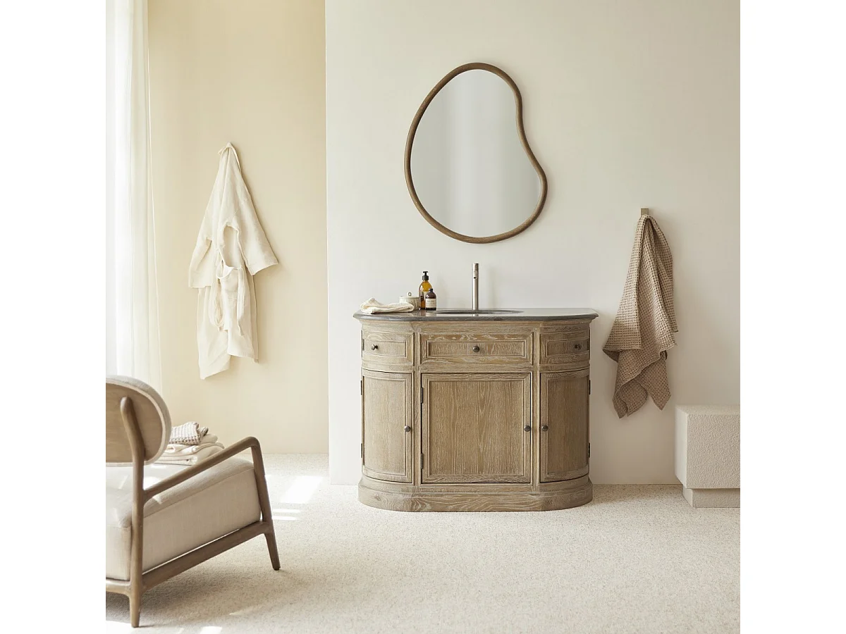 Mobile in legno di rovere Louise con lavabo singolo da 110 cm