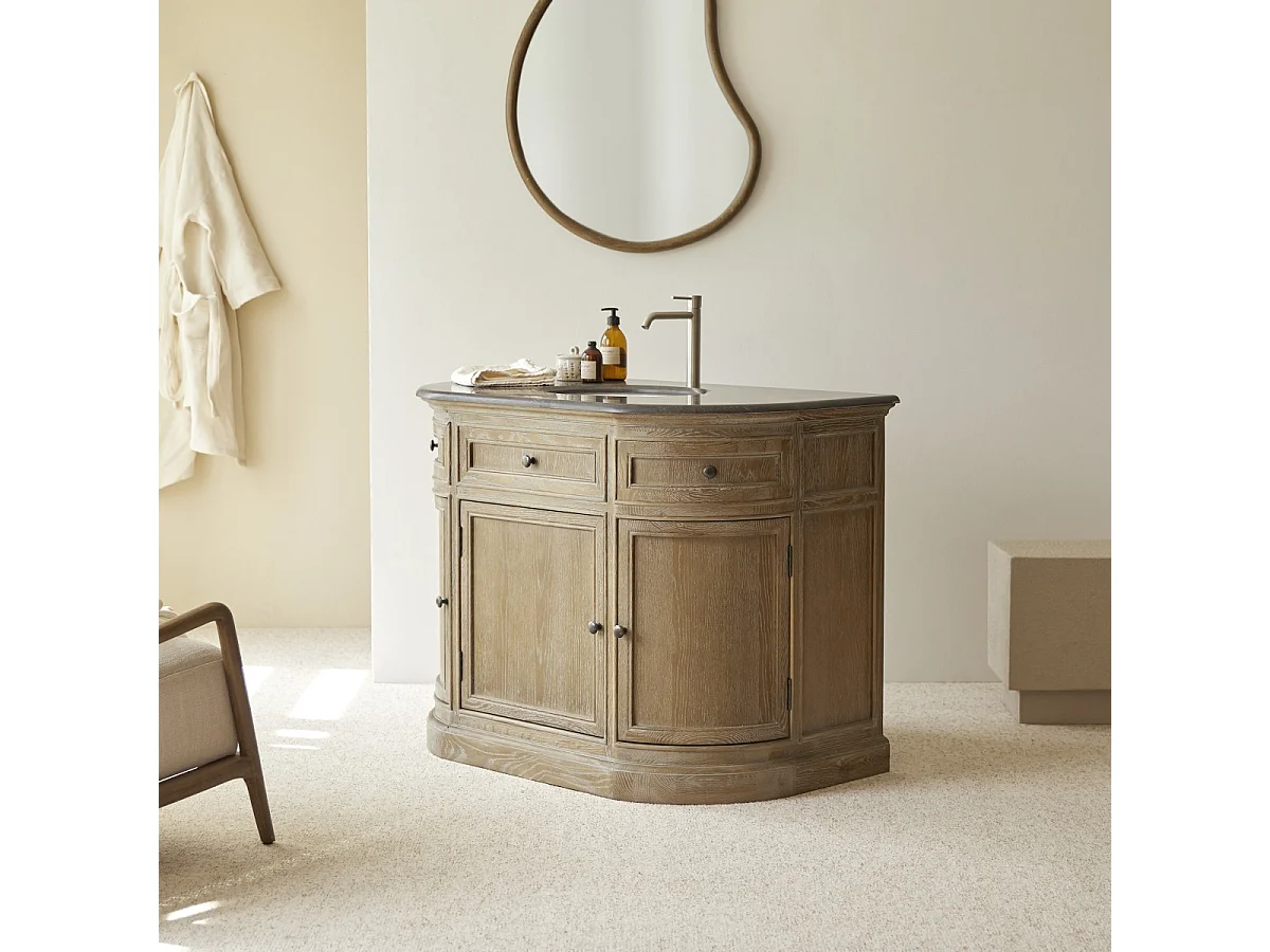 Mobile in legno di rovere Louise con lavabo singolo da 110 cm