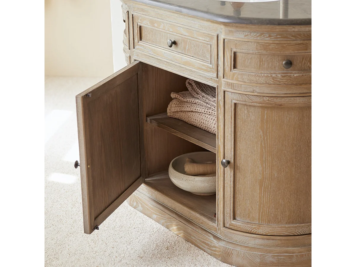 Mobile in legno di rovere Louise con lavabo singolo da 110 cm