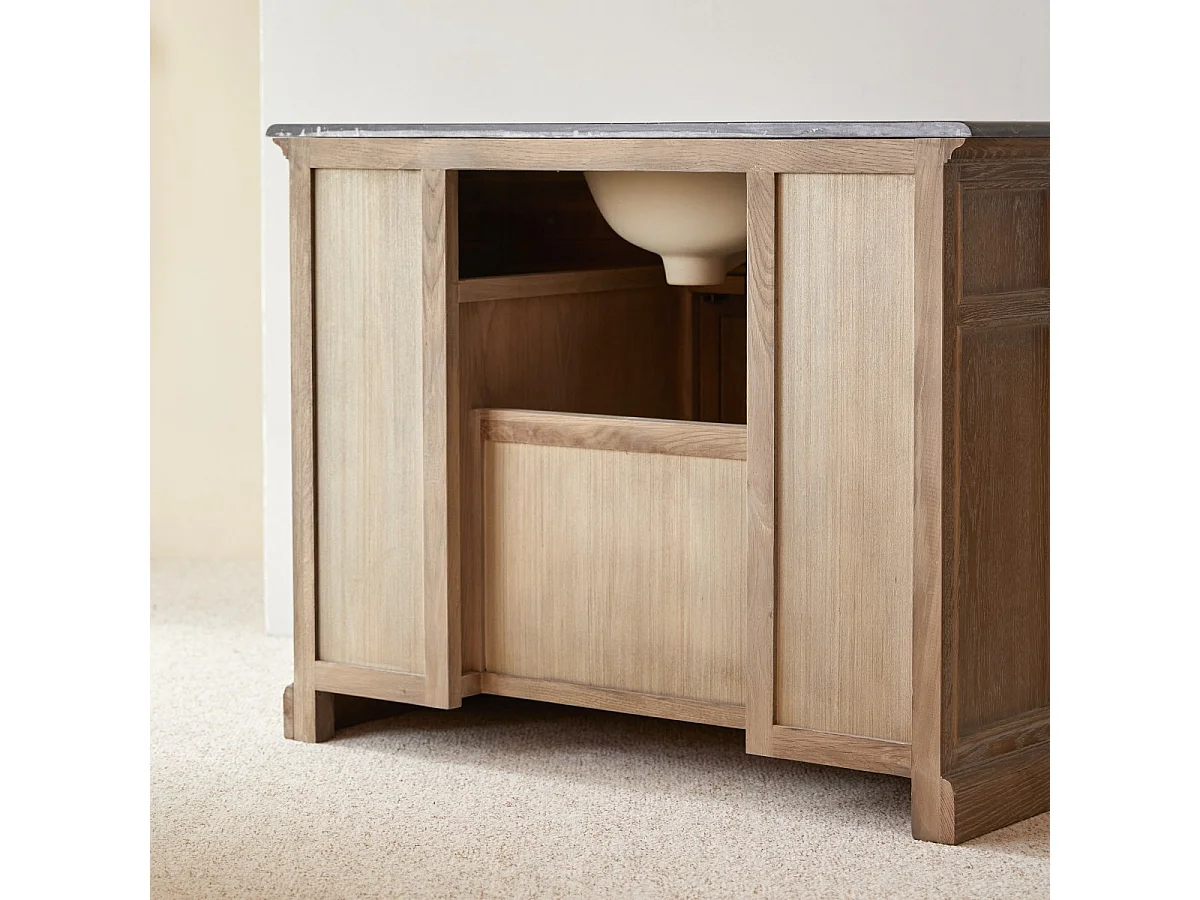 Mobile in legno di rovere Louise con lavabo singolo da 110 cm