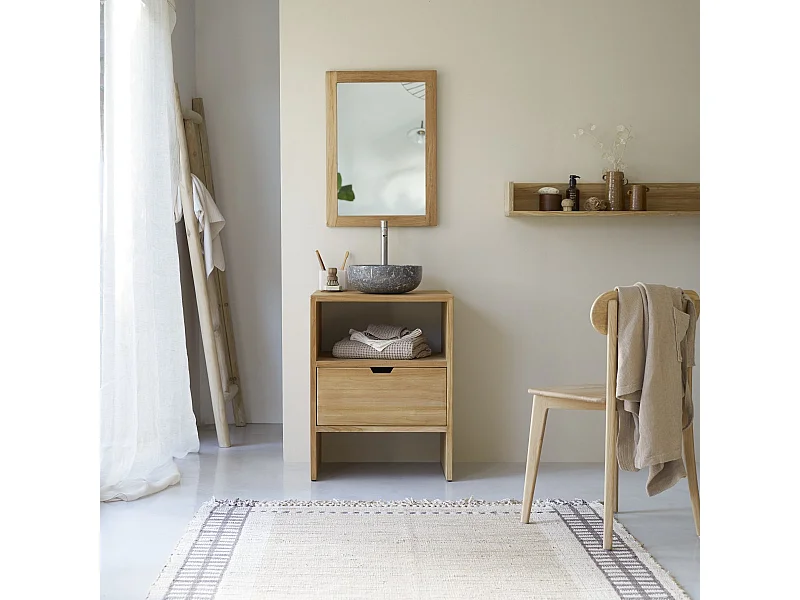 Meuble sous vasque en bois de teck 60 Kwarto