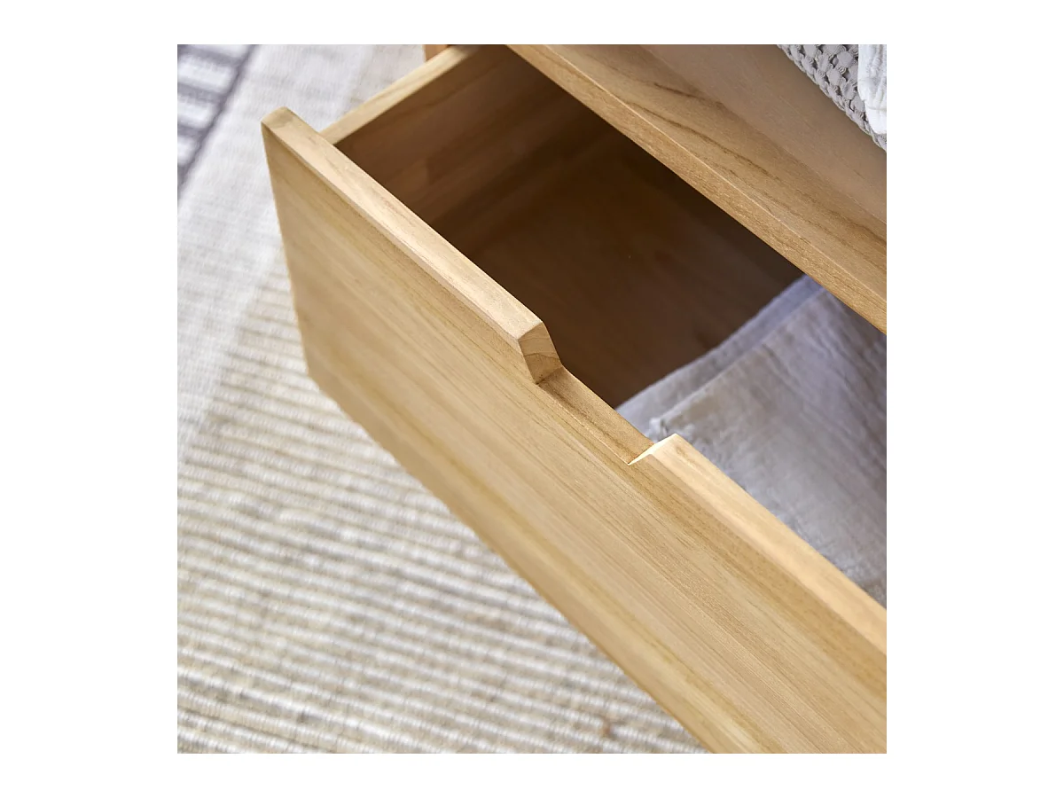 Waschtisch Waschbeckenunterschrank aus Teak 60 cm breit ideal für kleine Bäder