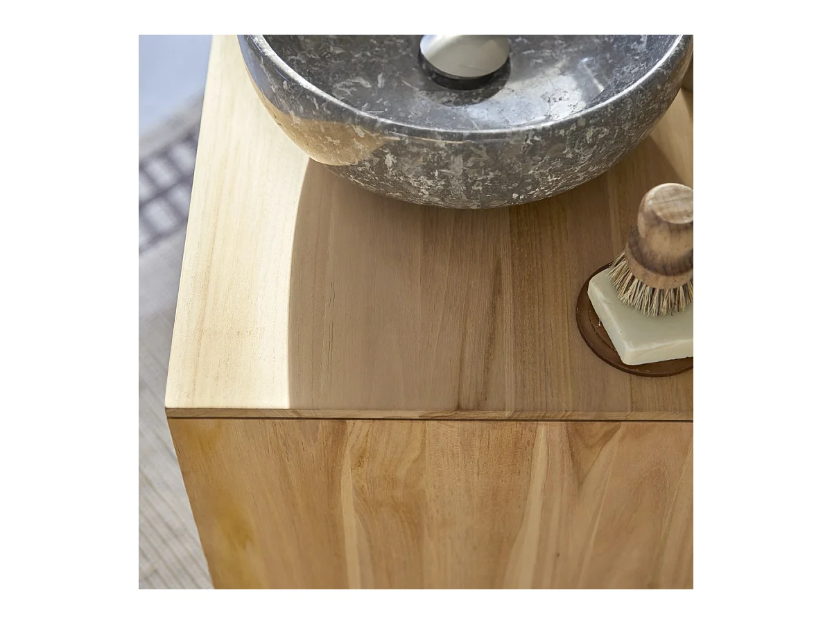 Waschtisch Waschbeckenunterschrank aus Teak 60 cm breit ideal für kleine Bäder