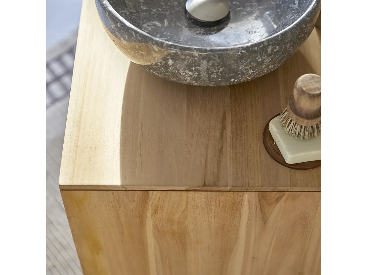 Waschtisch Waschbeckenunterschrank aus Teak 60 cm breit ideal für kleine Bäder