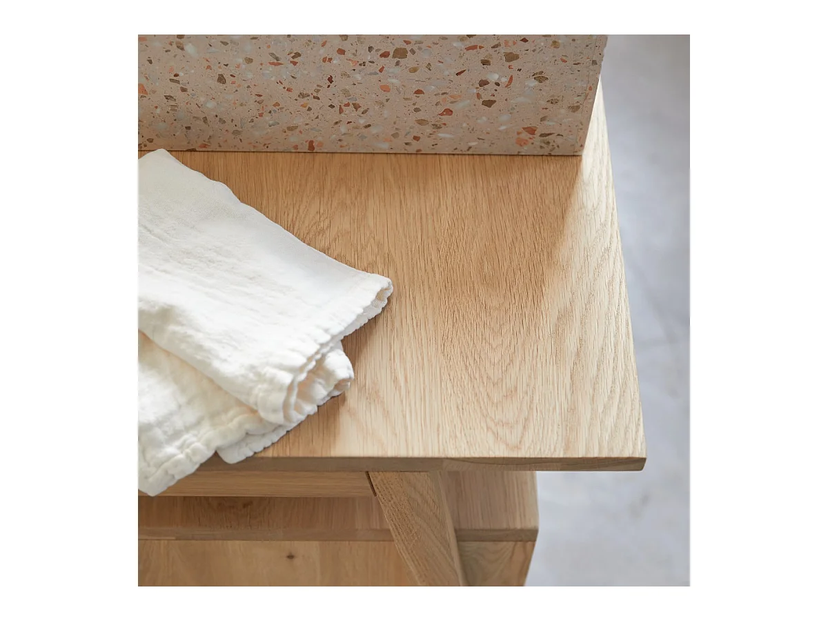 Mobile sottolavabo in legno di quercia 90 Pola