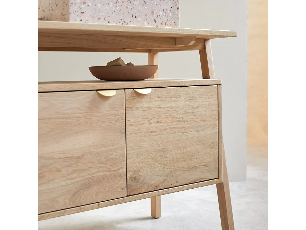 Mobile sottolavabo in legno di quercia 90 Pola