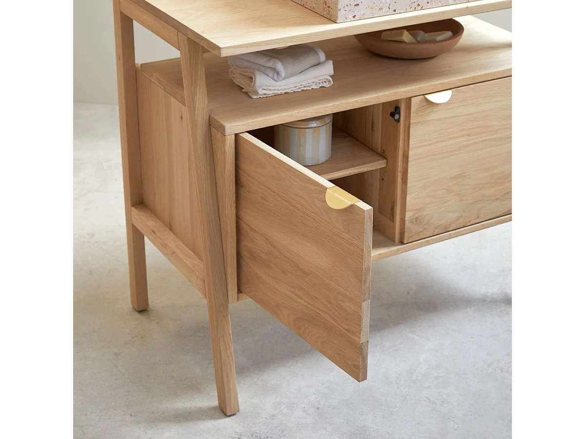 Waschbeckenunterschrank aus Eichenholz 90 Pola