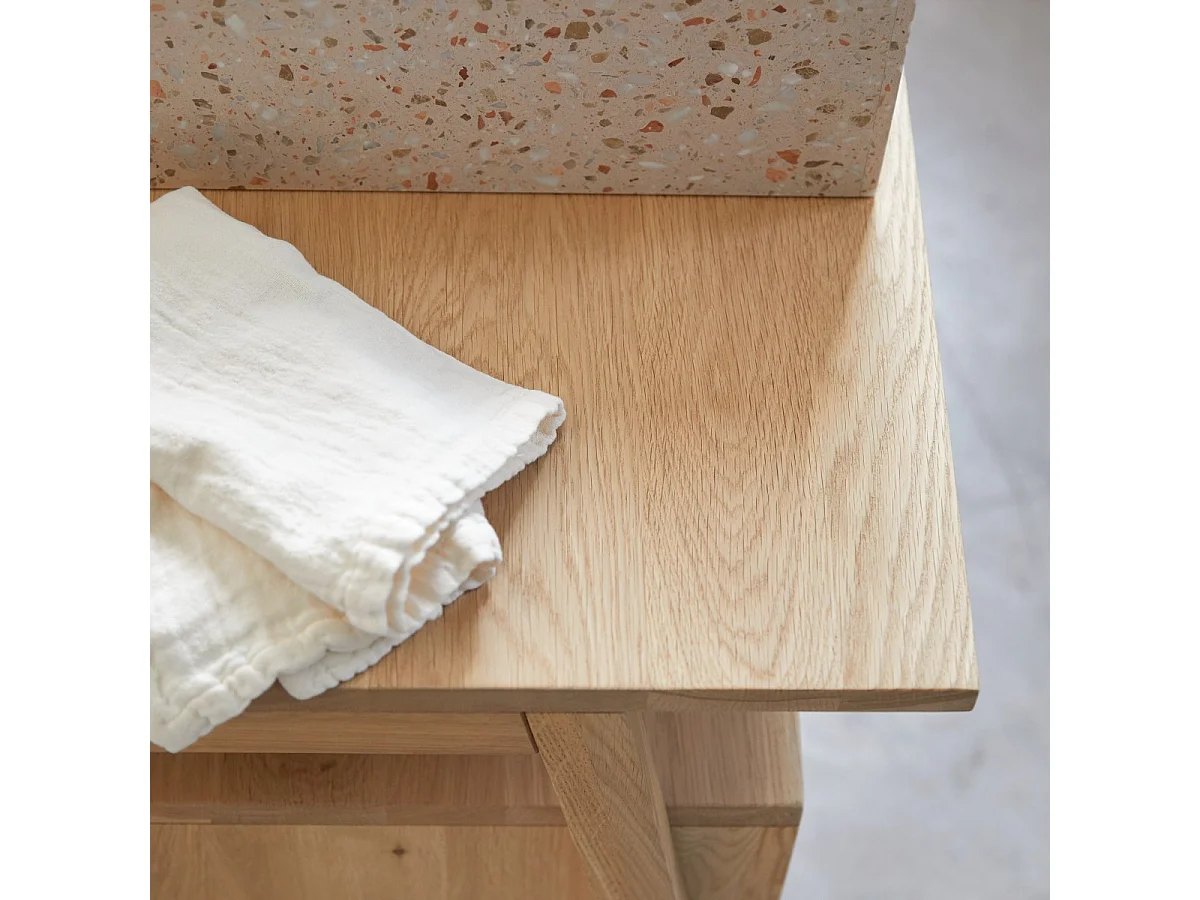 Waschbeckenunterschrank aus Eichenholz 90 Pola